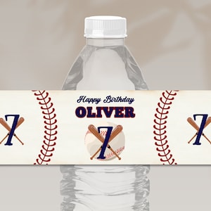 Editable Baseball Birthday Water Bottle Label Rookie Year Baseball Boy Sports Ball Birthday Baseball Water Bottle Label Instant Download
