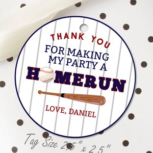 Editable Baseball Thank You Favor Tag Baseball Little Rookie Round Tag Sports Party Labels Baseball Boy Birthday Party Favor Tag