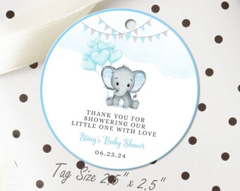 Editable Boy Elephant Baby Shower Favor Tag Printable Blue Elephant Favor Tags Elephant Tags Boy Our Little Peanut Elephant Baby Shower Tag