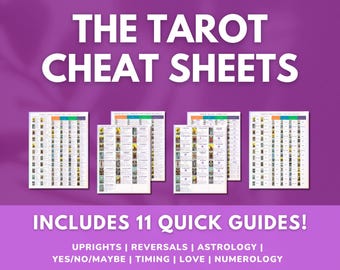 Tarot Cheat Sheets for Tarot Meanings Quick Guide for Tarot Reading Cheat Sheet to Learn Tarot Fast with Printable PDF Tarot Guide