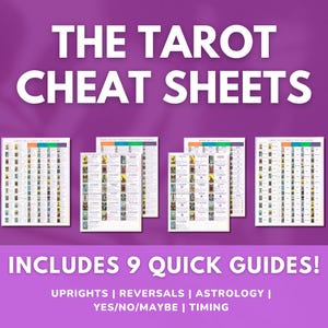 Aide-mémoire de tarot pour la signification du tarot Guide rapide pour une feuille de triche pour la lecture du tarot pour apprendre le tarot rapidement avec une feuille de triche imprimable en une page