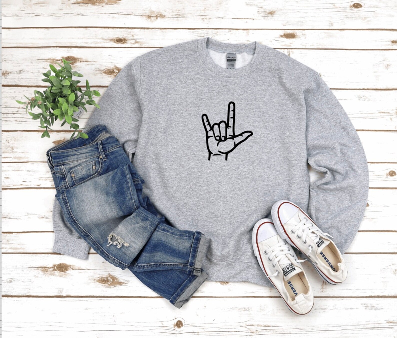 Love Sign Language Sweater Love Custom Crewneck ASL Etsy
