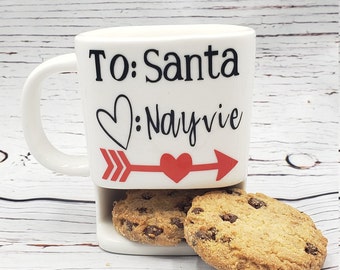 Personalized mug milk and cookies for Santa