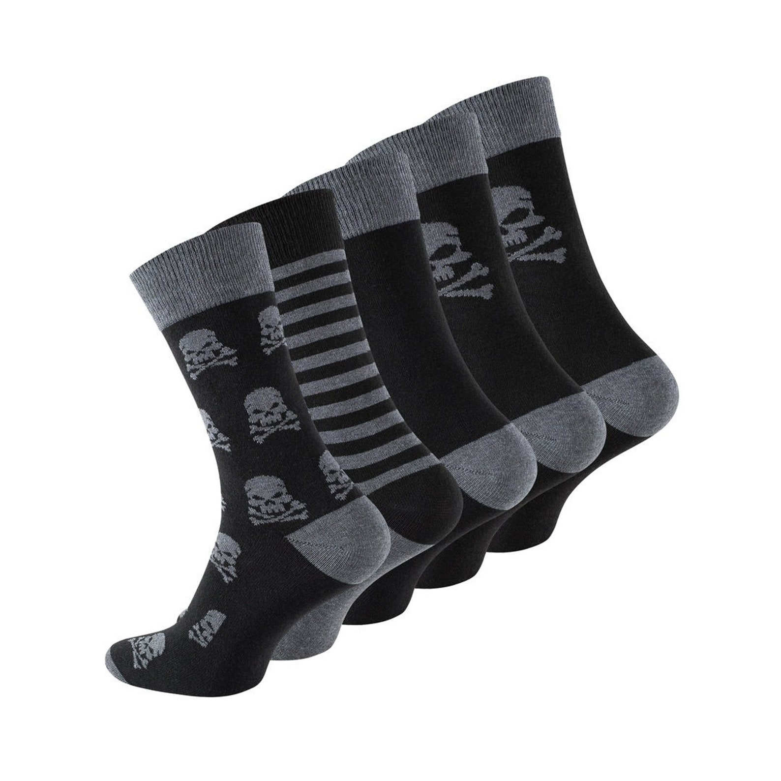 5 Pairs Mens Cotton Socks with SkullDesign Halloween Socks Etsy