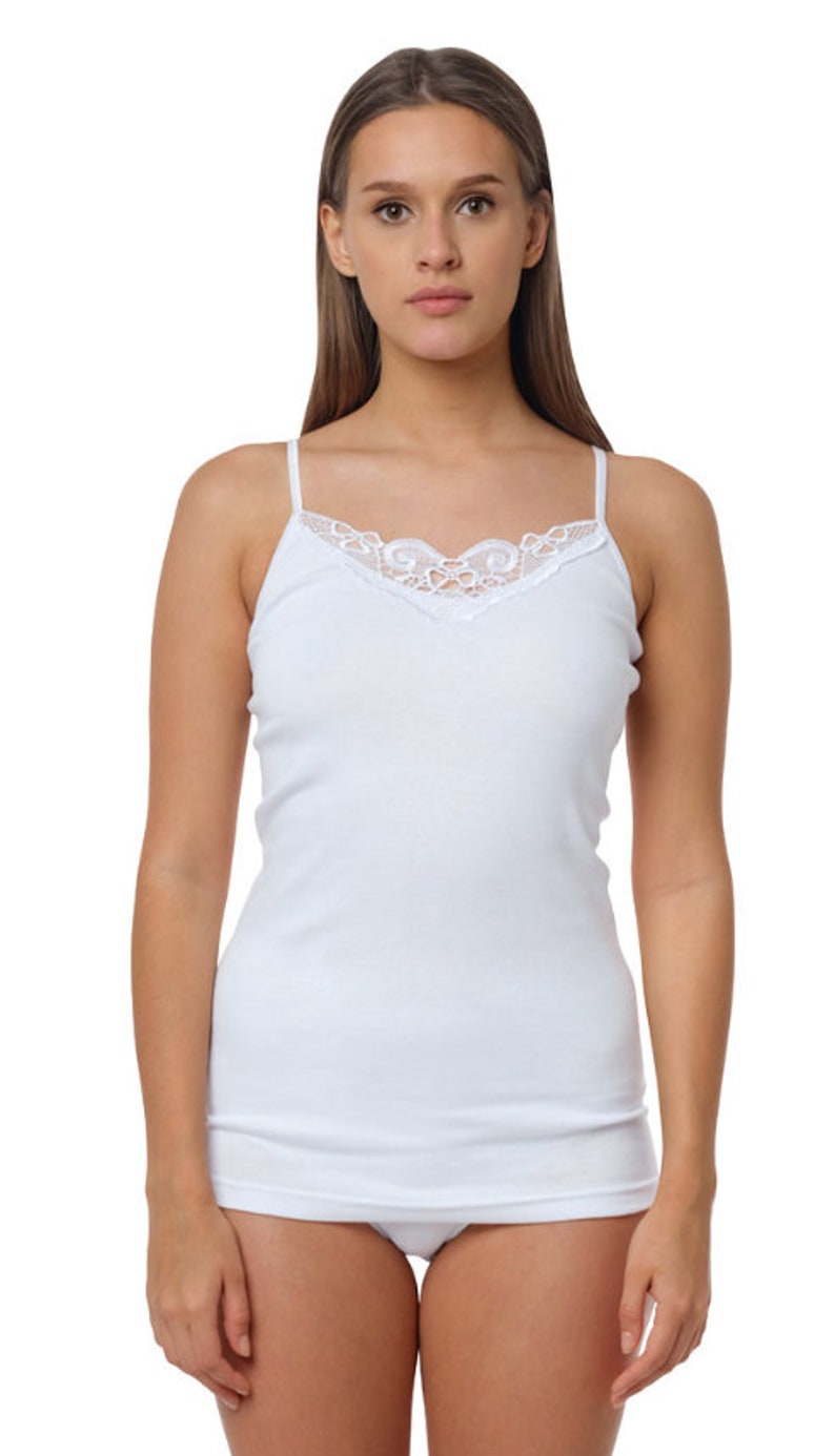 2 Pack 100 Pure Cotton Undershirt for Women. Sleeveless Vest Etsy UK