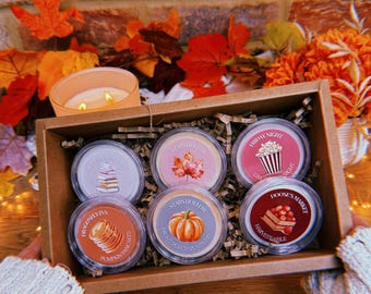 Autumn Small Town Wax Melt Gift Set | Cosy Fall Soy Melts | Pumpkin, Apple & Bakery Scents | Movie Night Vibes