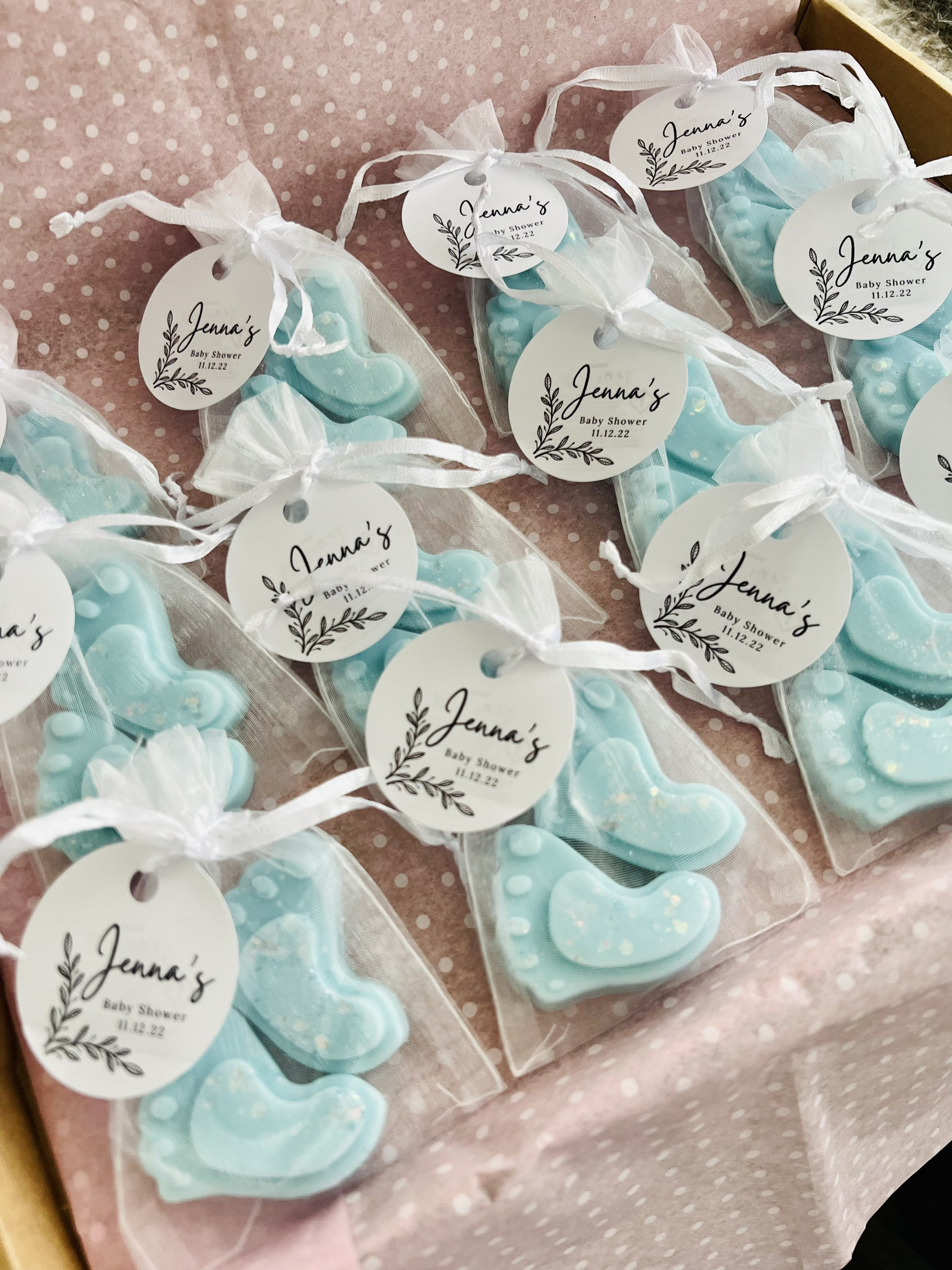 Personalised Baby Shower Favour Wax Melts Pack of 2 Feet per Etsy UK