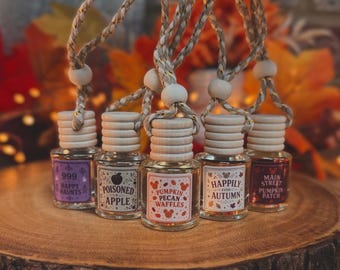 Autumnal Magical car air freshener | glass bottle and wooden lid car diffuser | choose your scent
