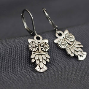 Earrings, owl, silver, animals, owls, symbol, vintage, jewelry, earrings, women, love, birthday, gift, cute, girl