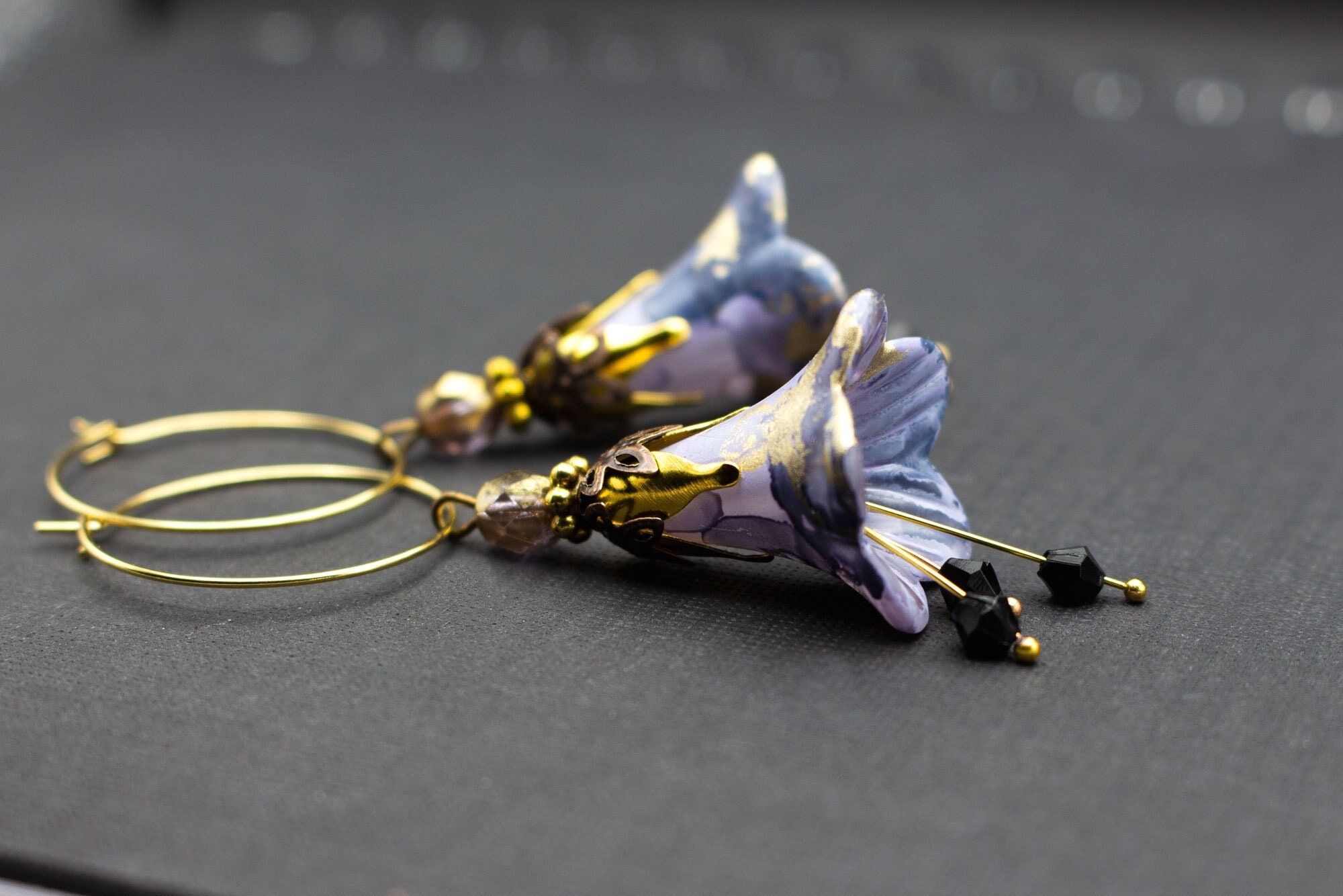 Designer Lilac Earrings UK