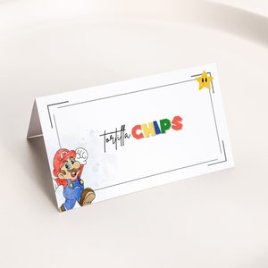 Super Mario Tischzeltetiketten für die Geburtstagsparty, digitaler Download