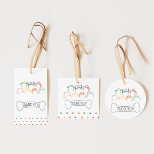 Pfote Gastgeschenk Dankeschön Geschenkanhänger für Geburtstagsparty, digitaler Download