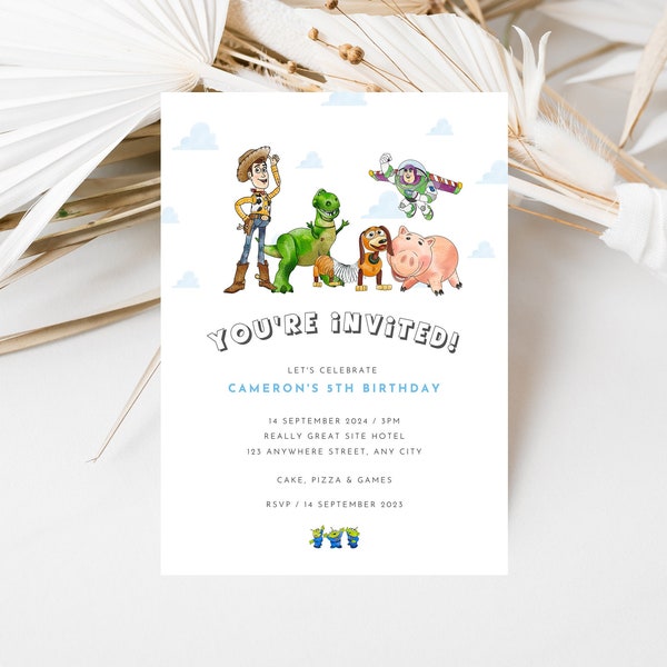 Toy Story Characters Themed birthday party invitation, digital download