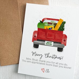 Carte de Noël professeur personnalisée TÉLÉCHARGEMENT NUMÉRIQUE