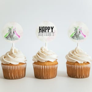 Wicked themed birthday party cupcake toppers, digital download