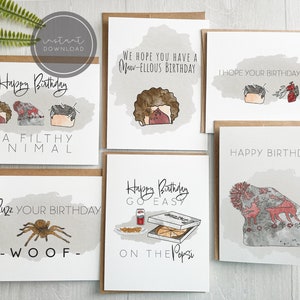 Birthday Home Alone Christmas Greeting Card Set of 6 DIGITAL DOWNLOAD