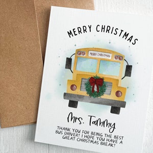 Personalisierte Busfahrer Weihnachtskarte DIGITAL DOWNLOAD