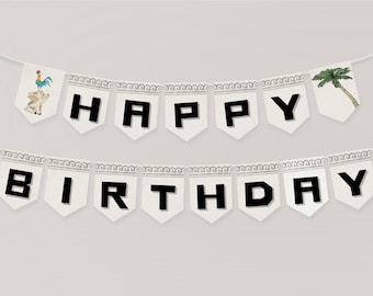 Moana Themed Happy Birthday Banner for birthday party, digital download