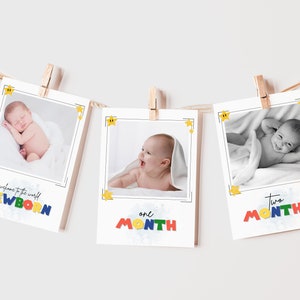 Super Mario First Year Photo Banner for first birthday party, digital download