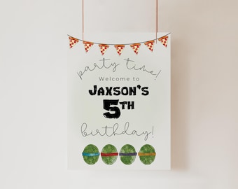 Turtle Themed Welcome Poster for birthday party for boys or girls, digital download