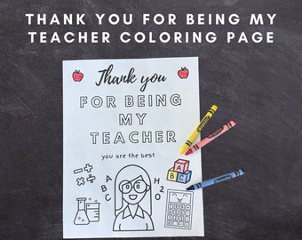 Thank you for being my teacher Coloring Page (Female Version)