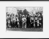 Photo Coolidge, Sioux Indian Republican Club, Rosebud 1925 . Vintage Black