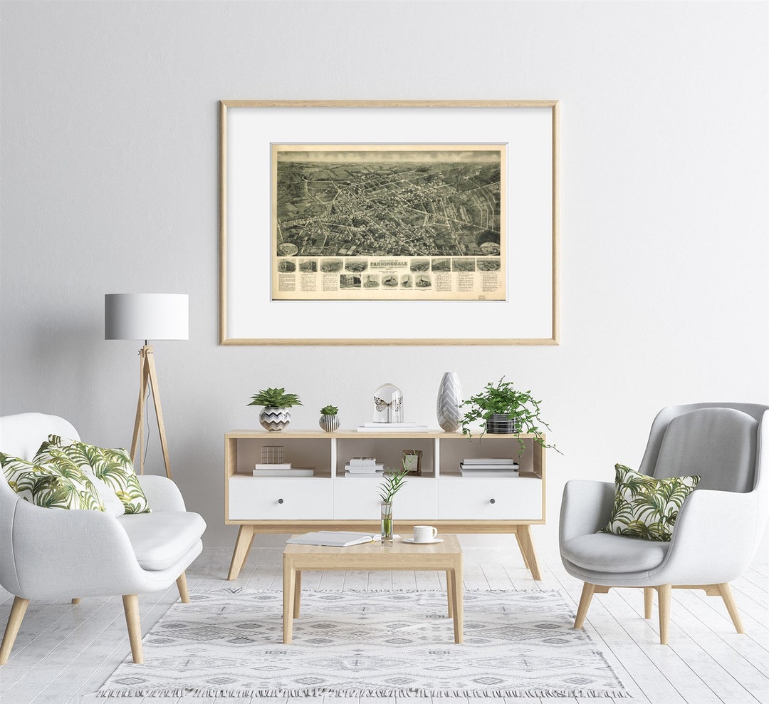 Map 1925 Map Aeroview of Farmingdale Nassau County Long Etsy