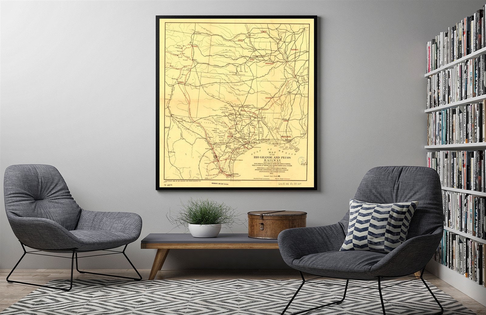 Map 1882 Map of the Rio Grande and Pecos Railway showing its | Etsy