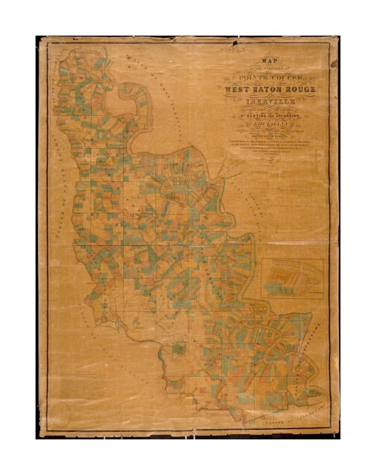 Map 1858 Map Louisiana Pointe Coupee of the parishes of Etsy