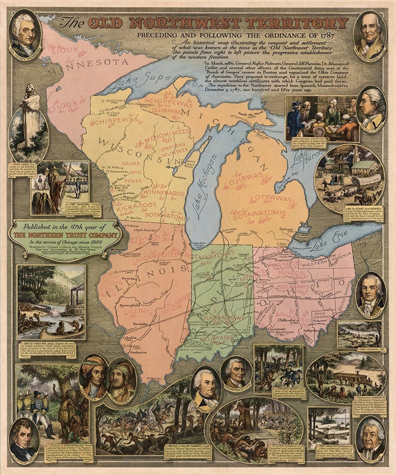 Mapthe Old Northwest Territory Preceding and Following the - Etsy