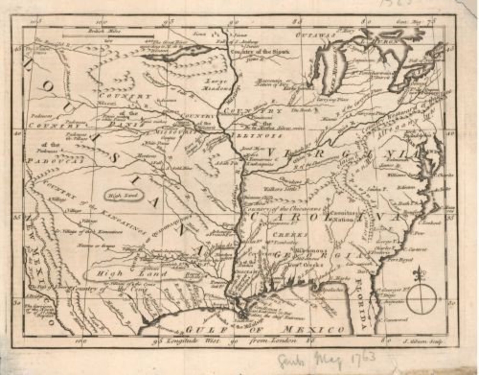 1763 Map Colonial America Size 18x24 Ready to Frame Etsy