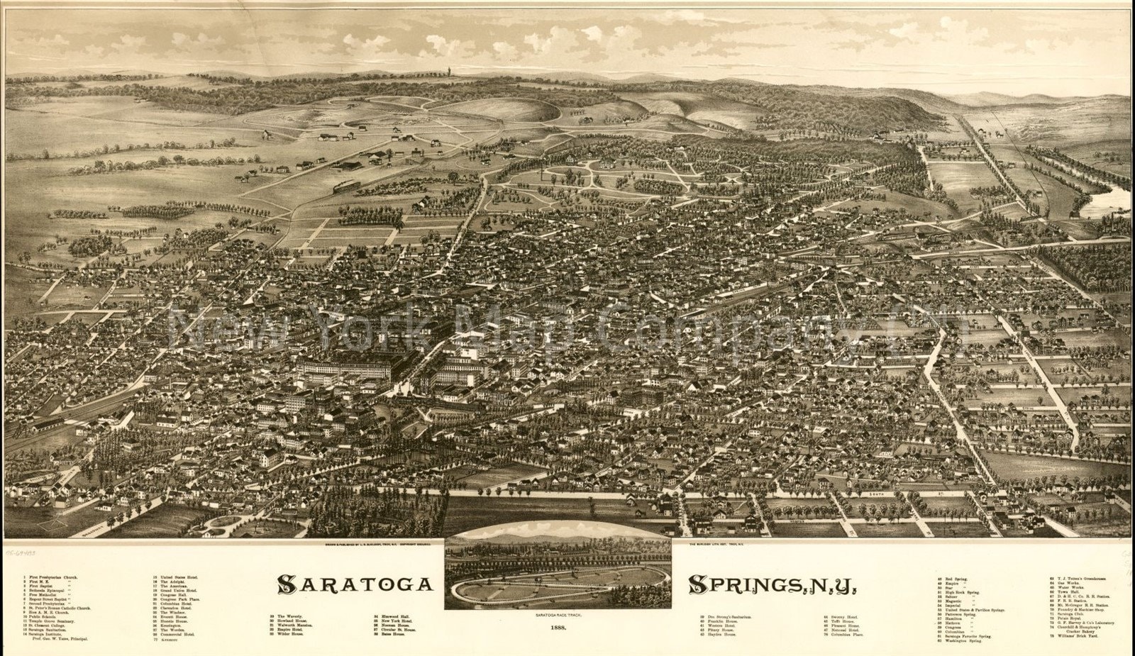 Saratoga Springs Ny Map Map 1888 Map Saratoga Springs N.y. 1888. Saratoga Race Track. | Etsy  Australia