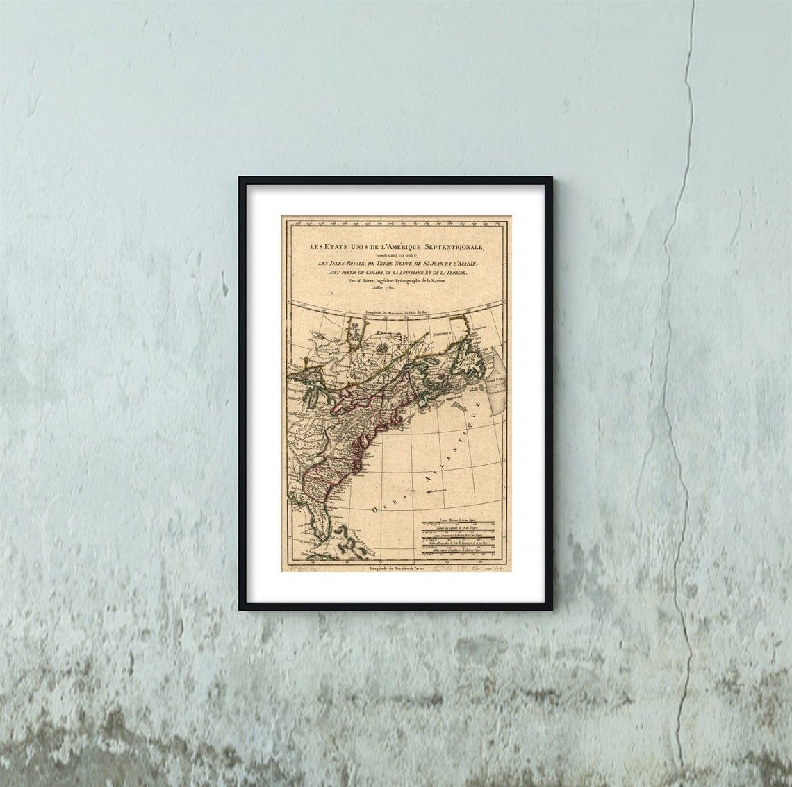 1781 Map North AmericaUnited States Les etats Unis de Etsy