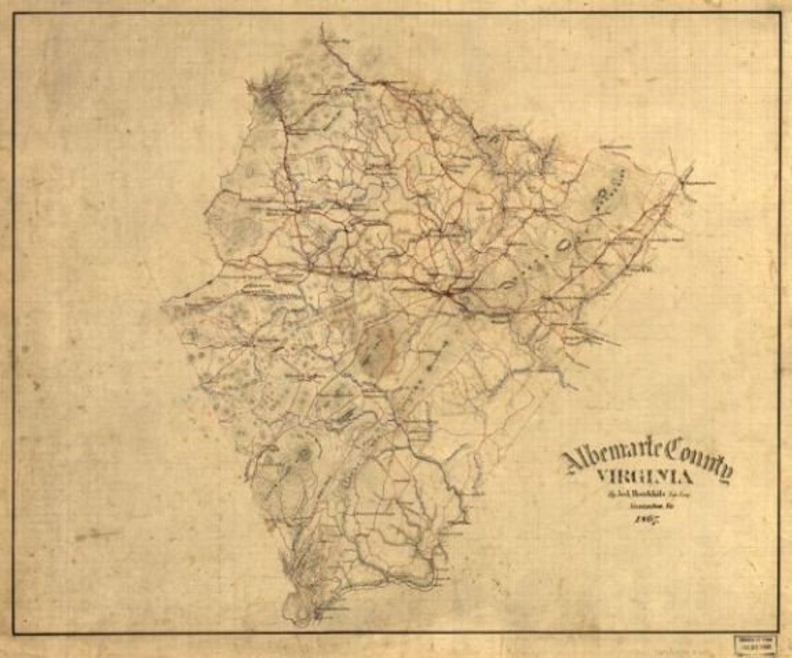 1867 Map Albemarle County Virginia Albemarle County Etsy