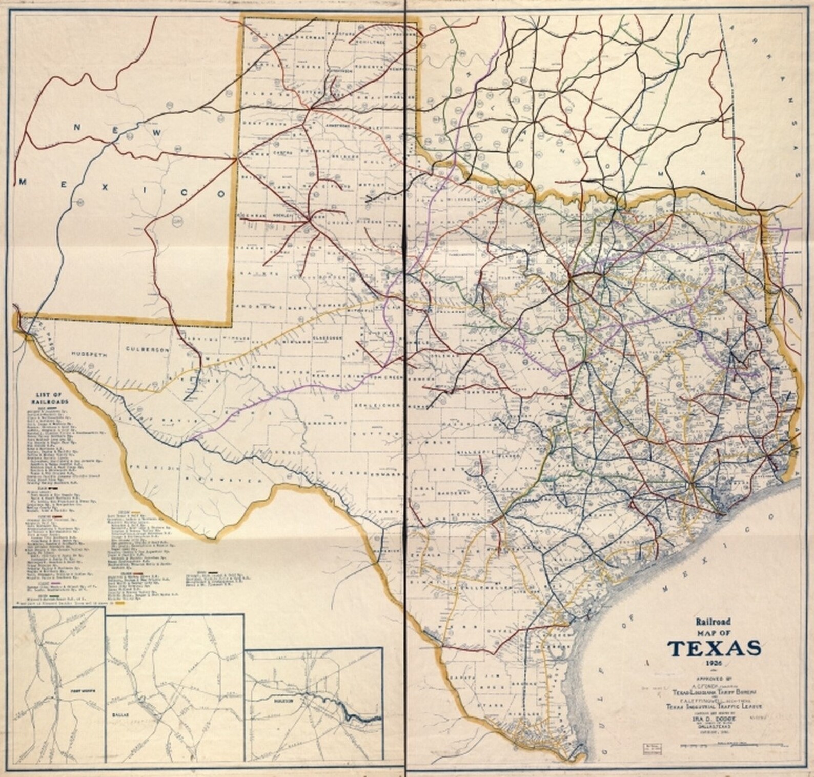 Map 1926 Railroad of Texas Vintage Antique Reprint Etsy