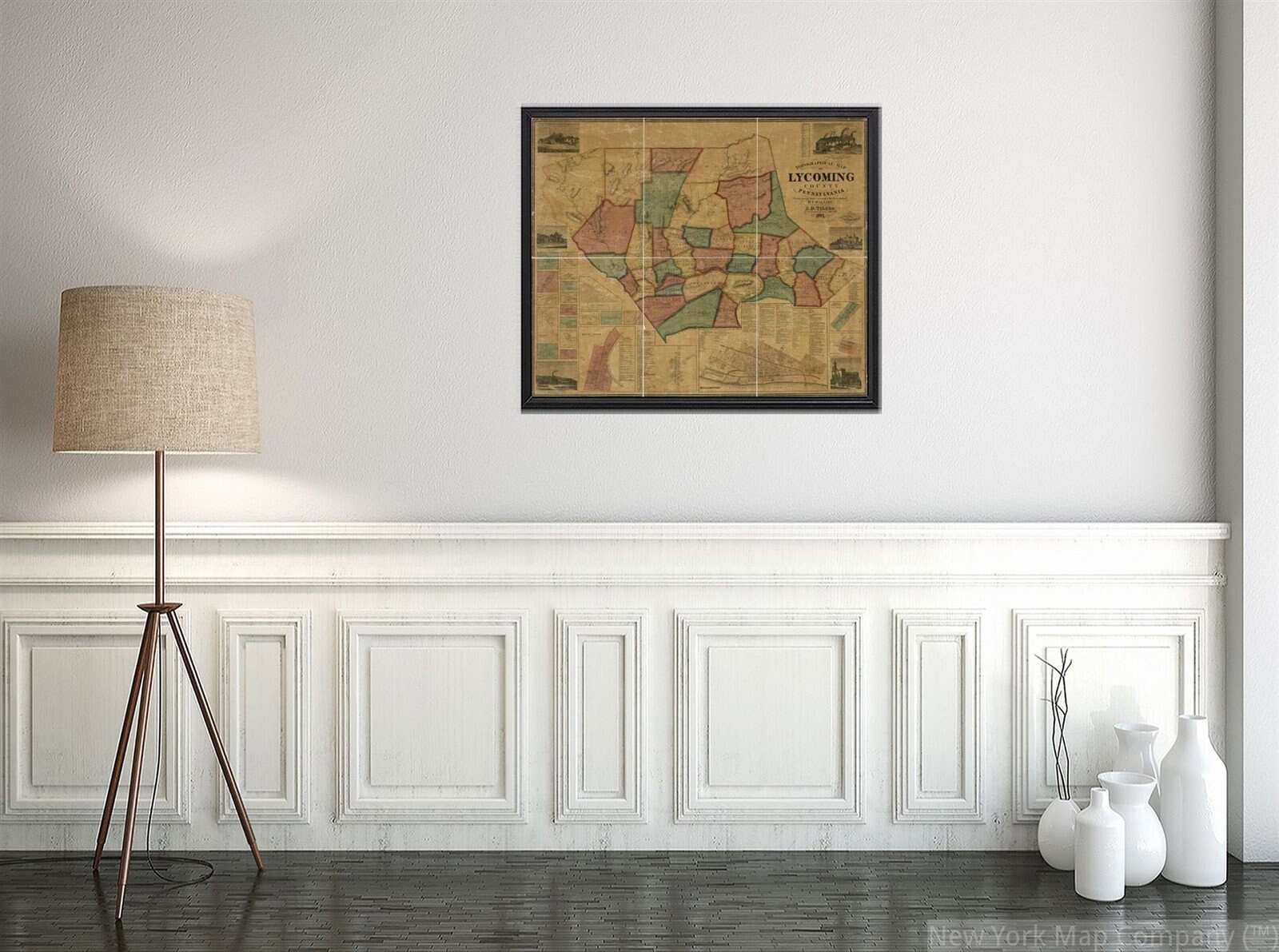 Map 1861 Topographical Map of Lycoming County Pennsylvania: - Etsy