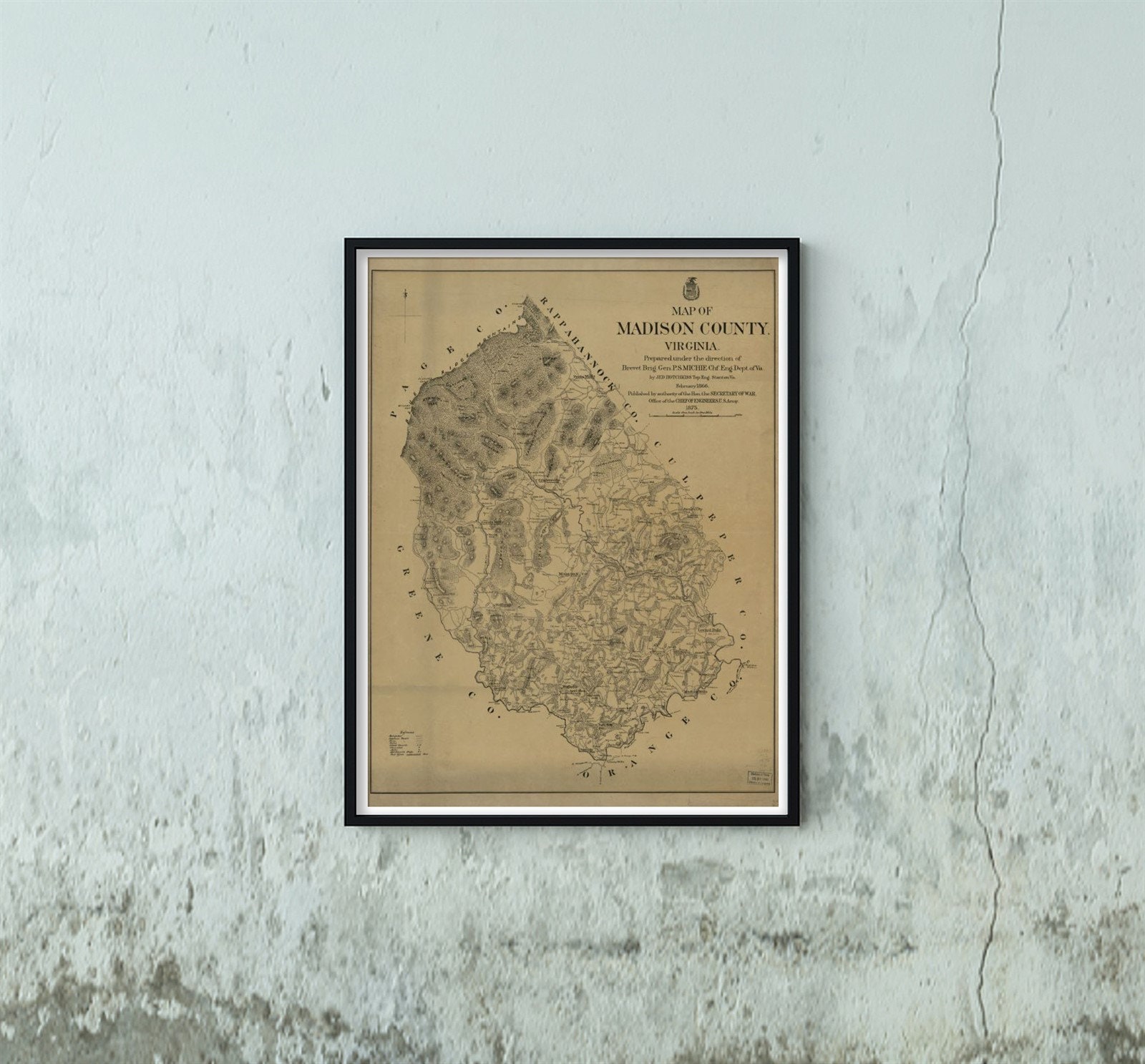 1875 Map of Madison County Virginia Cadastral Landowners Etsy