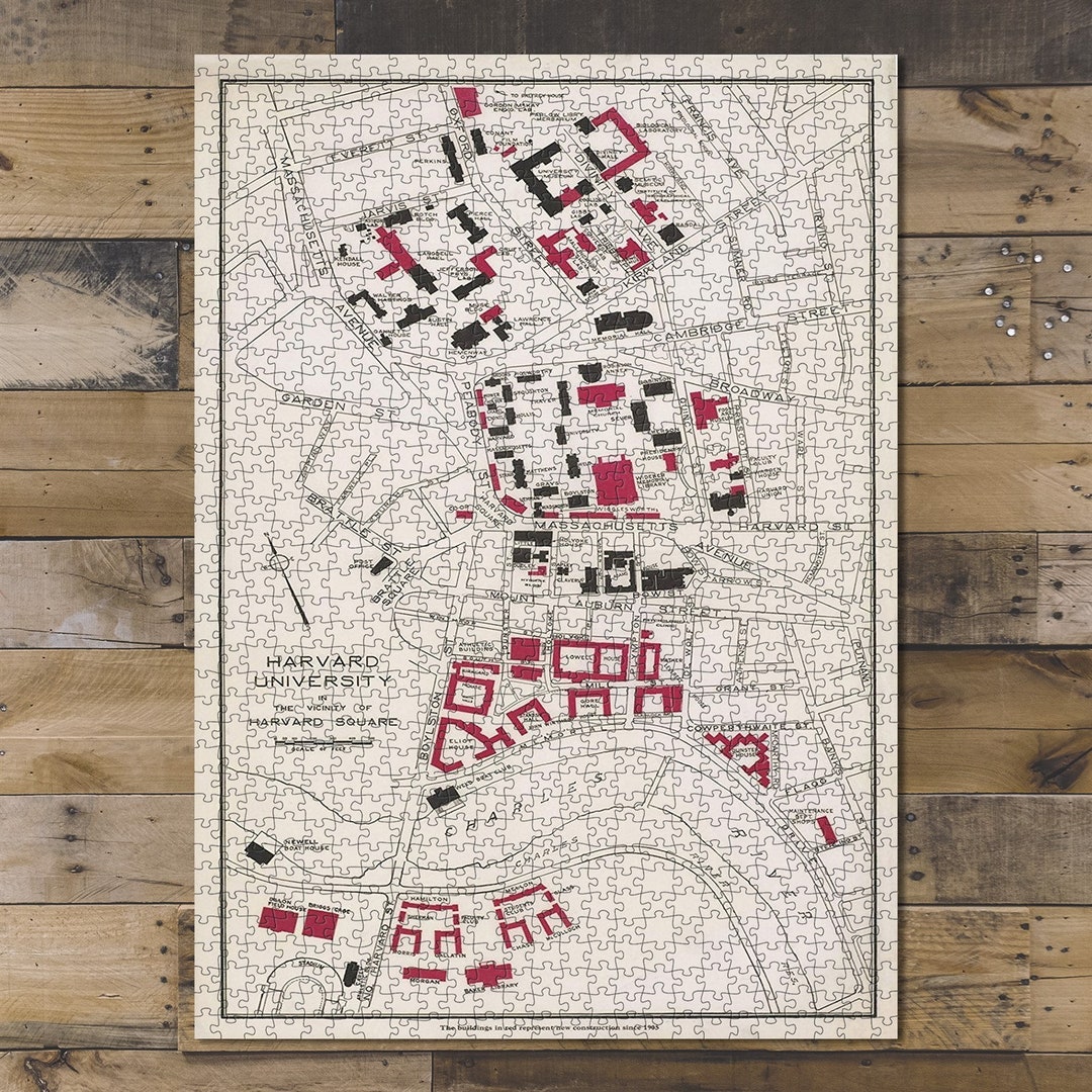 1000 Piece Jigsaw Puzzle: Harvard University & Harvard Square - Etsy