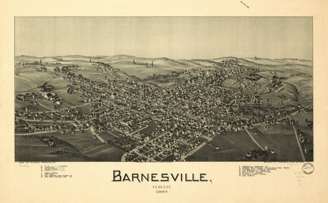 Map 1899 Map Barnesville Ohio 1899. Map Subjects Barnesville Etsy