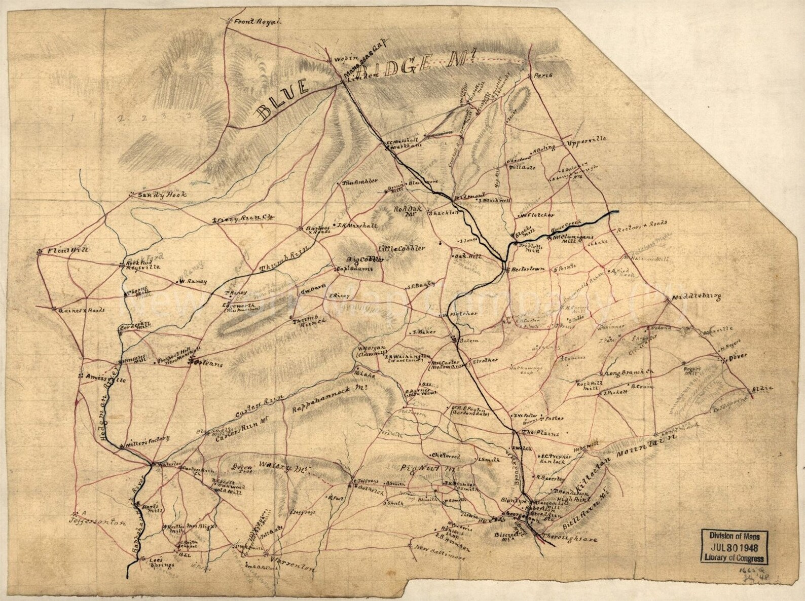 Map 1860 Map Map of Fauquier County Va.. Map Subjects Etsy