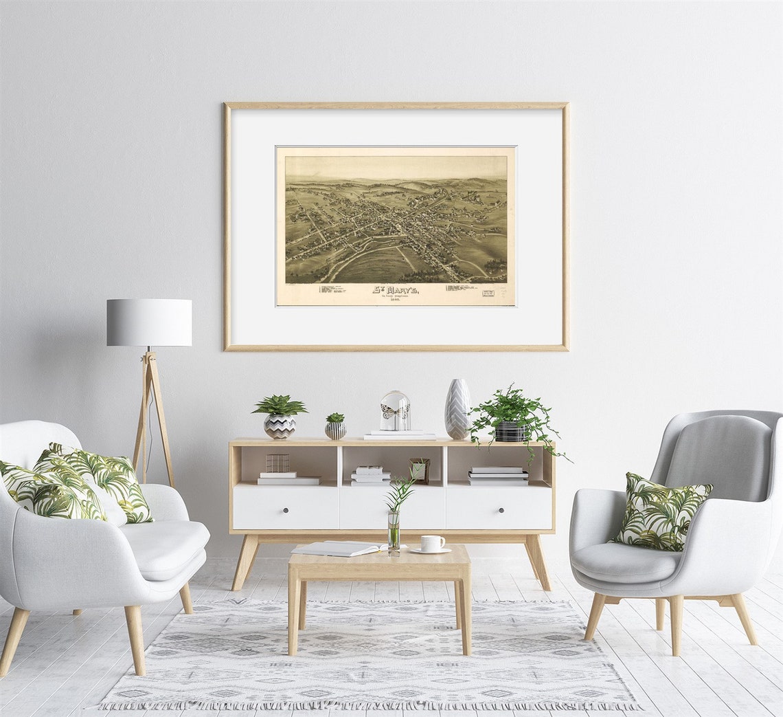 Map 1895 Map St. Mary's Elk County Pennsylvania 1895 Etsy