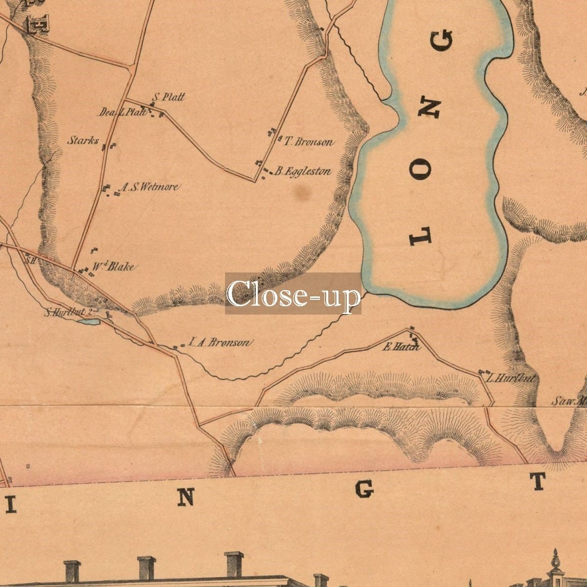 Map 1852 Map Connecticut Litchfield Winsted Town of Etsy