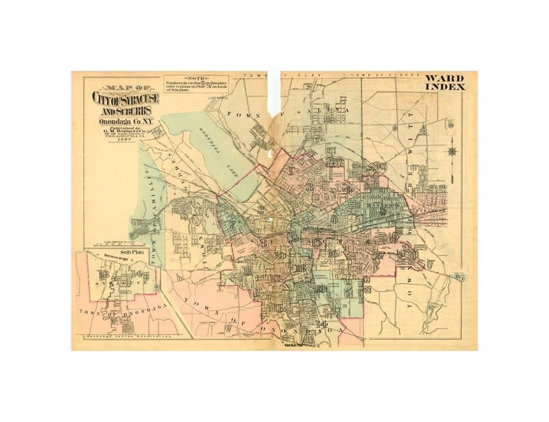 Map Atlas of the City of Syracuse NY and Suburbs Syracuse Etsy