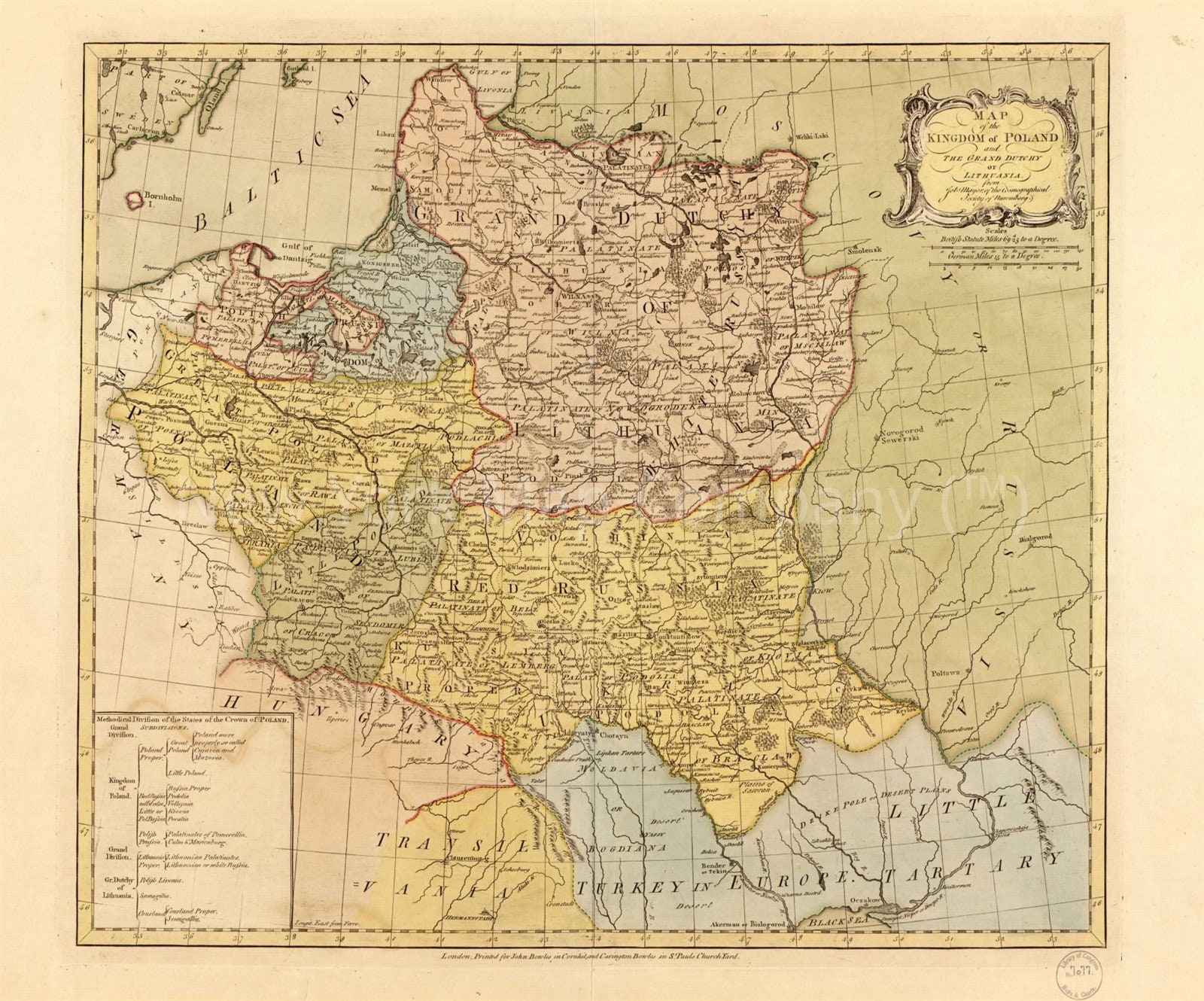 1770 Map of the Kingdom of Poland and the Grand Dutchy of Etsy