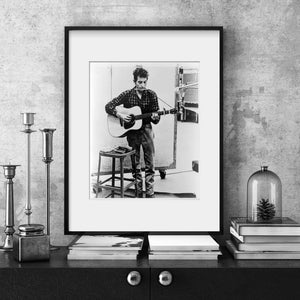 Photo: Bob Dylan | Playing Guitar | 1965 | Portrait | Historic Photo Reproduction | Gift Idea