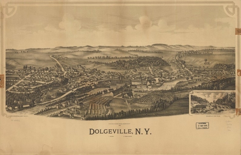 Map 1890 Map Dolgeville N.Y. Dolgeville High Falls. Map Etsy