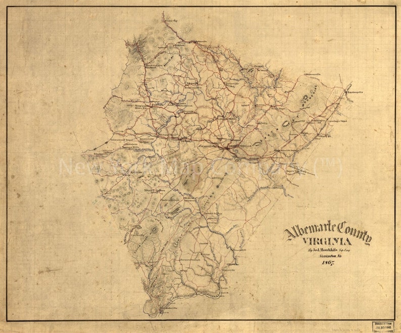 1867 Map Albemarle County Virginia Albemarle County Etsy