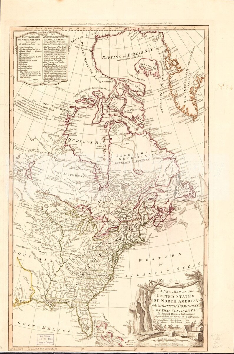 1783 Map A New Map Of The United States Of North America Etsy Canada Il 794xN.2408581234 L43i
