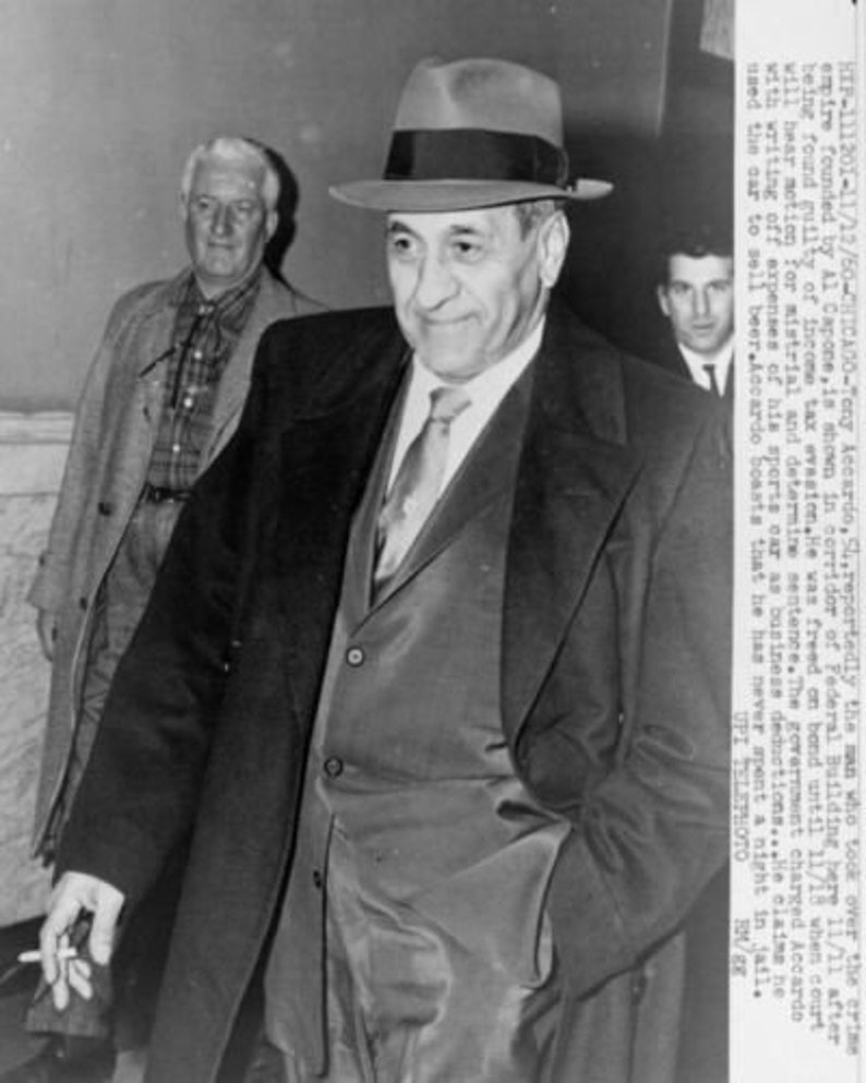 Photo Tony Accardo Leaving Federal Building in Chicago Joe Etsy