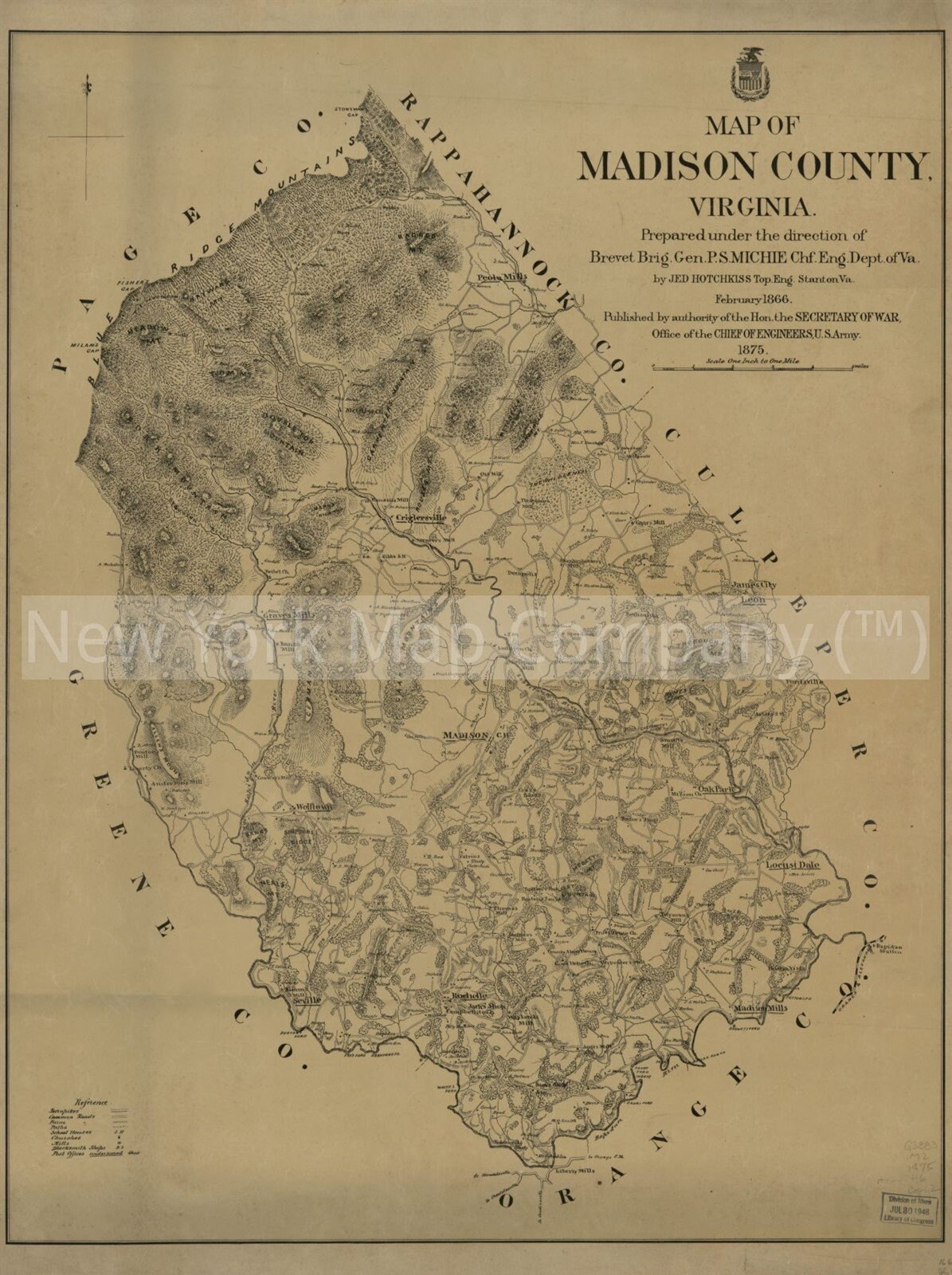 1875 Map of Madison County Virginia Cadastral Landowners Etsy